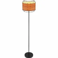 Style Boho-Chic-Luminaires Globo Lighting Lampadaire Globo ELMAR Noir, 1 lumière