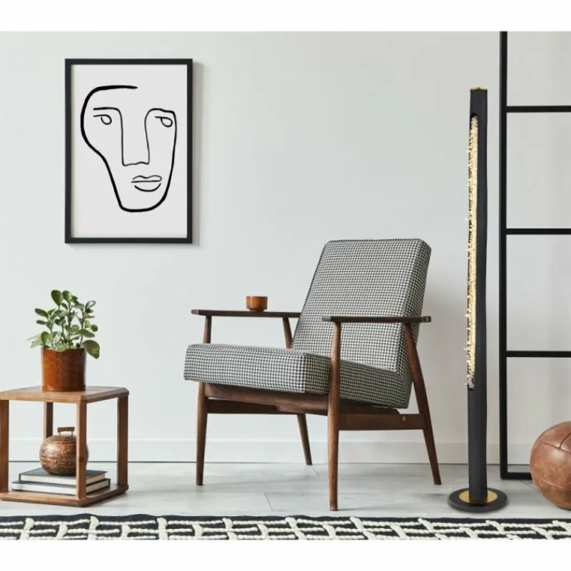 Lampes En Bois-Luminaires Globo Lighting Lampadaire Globo FELICITAS LED Noir, 1 lumière