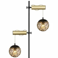 Suspension Verre Fumé-Luminaires Globo Lighting Lampadaire Globo FITZ Noir, 2 lumières