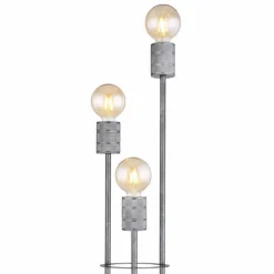 Luminaires Globo Lighting Lampadaire Globo FREDDY Argent Oxydé, 3 lumières* Lampadaires Et Lampes Sur Pied