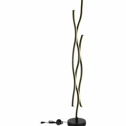 Lampes En Bois-Luminaires Globo Lighting Lampadaire Globo GERONIMO LED Couleur bois, Noir, 1 lumière