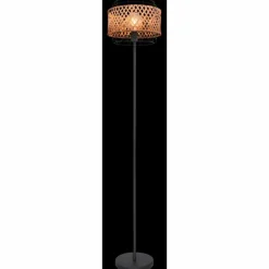 Style Boho-Chic-Luminaires Globo Lighting Lampadaire Globo GINA Bois foncé, Noir, 1 lumière