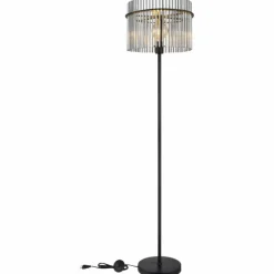 Suspension Verre Fumé-Luminaires Globo Lighting Lampadaire Globo GORLEY Noir, 1 lumière
