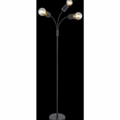 Luminaires Globo Lighting Lampadaire Globo HERMINE Noir, 3 lumières* Lampadaires Et Lampes Sur Pied