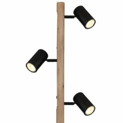 Lampes En Bois-Luminaires Globo Lighting Lampadaire Globo HERTI Brun, Noir, 3 lumières