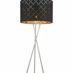 Lampes En Tissu-Luminaires Globo Lighting Lampadaire Globo KIDAL Nickel mat, 1 lumière