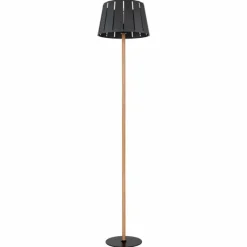 Lampes En Bois-Luminaires Globo Lighting Lampadaire Globo LUNA Couleur bois, Noir, 1 lumière
