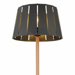 Lampes En Bois-Luminaires Globo Lighting Lampadaire Globo LUNA Couleur bois, Noir, 1 lumière