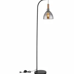 Suspension Verre Fumé-Luminaires Globo Lighting Lampadaire Globo MATTEA Noir, 1 lumière