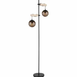 Lampes En Bois-Luminaires Globo Lighting Lampadaire Globo MAXI Écru, Noir, 2 lumières