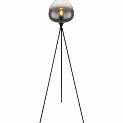 Suspension Verre Fumé-Luminaires Globo Lighting Lampadaire Globo MAXY Noir, 1 lumière