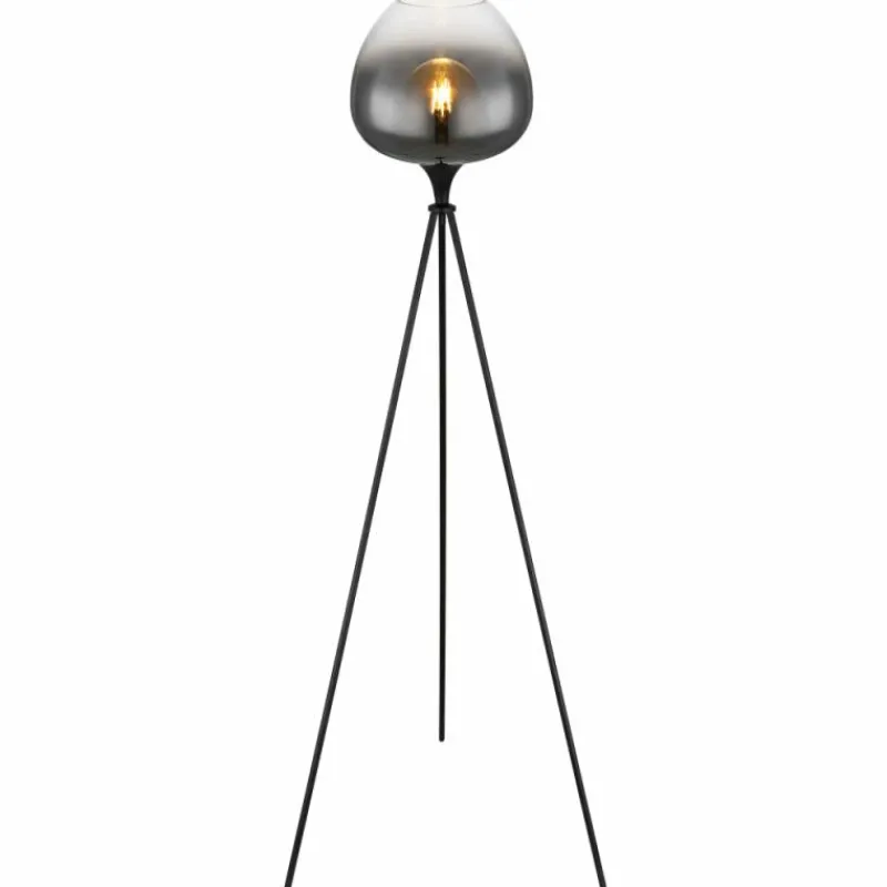 Suspension Verre Fumé-Luminaires Globo Lighting Lampadaire Globo MAXY Noir, 1 lumière