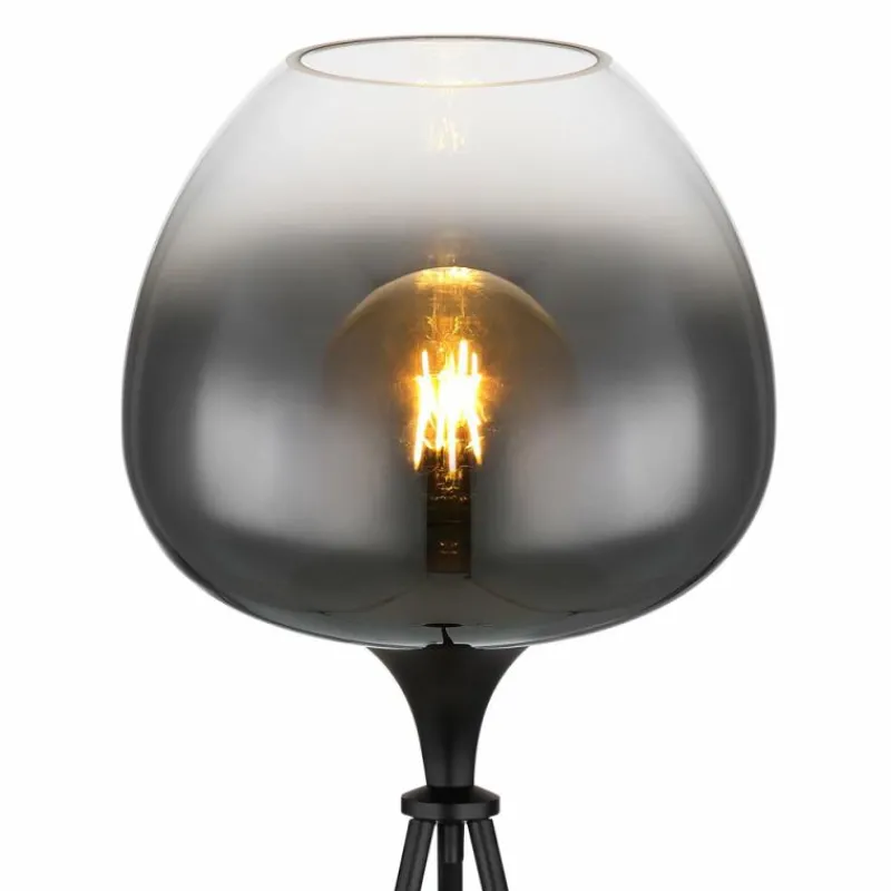 Suspension Verre Fumé-Luminaires Globo Lighting Lampadaire Globo MAXY Noir, 1 lumière