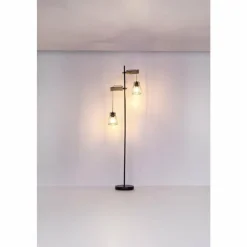 Luminaires Scandinaves-Luminaires Globo Lighting Lampadaire Globo MINA Brun, Noir, 2 lumières