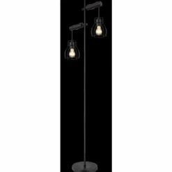 Lampes En Bois-Luminaires Globo Lighting Lampadaire Globo MINA Noir, 2 lumières
