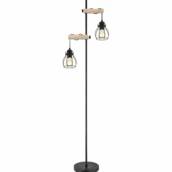 Luminaires Scandinaves-Luminaires Globo Lighting Lampadaire Globo MINA Noir, 2 lumières