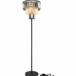 Suspension Verre Fumé-Luminaires Globo Lighting Lampadaire Globo NAXIS Noir, 3 lumières