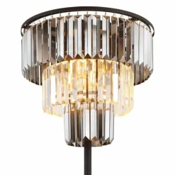 Suspension Verre Fumé-Luminaires Globo Lighting Lampadaire Globo NAXIS Noir, 3 lumières