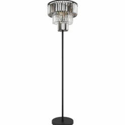 Suspension Verre Fumé-Luminaires Globo Lighting Lampadaire Globo NAXIS Noir, 3 lumières