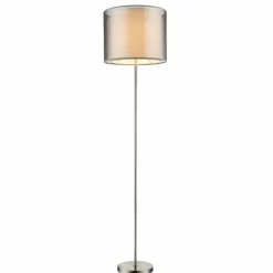 Luminaires Globo Lighting Lampadaire Globo Nickel mat, 1 lumière* Lampadaires Et Lampes Sur Pied