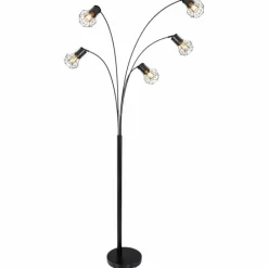 Luminaires Globo Lighting Lampadaire Globo PRISKA Noir, 5 lumières* Lampadaires Et Lampes Sur Pied