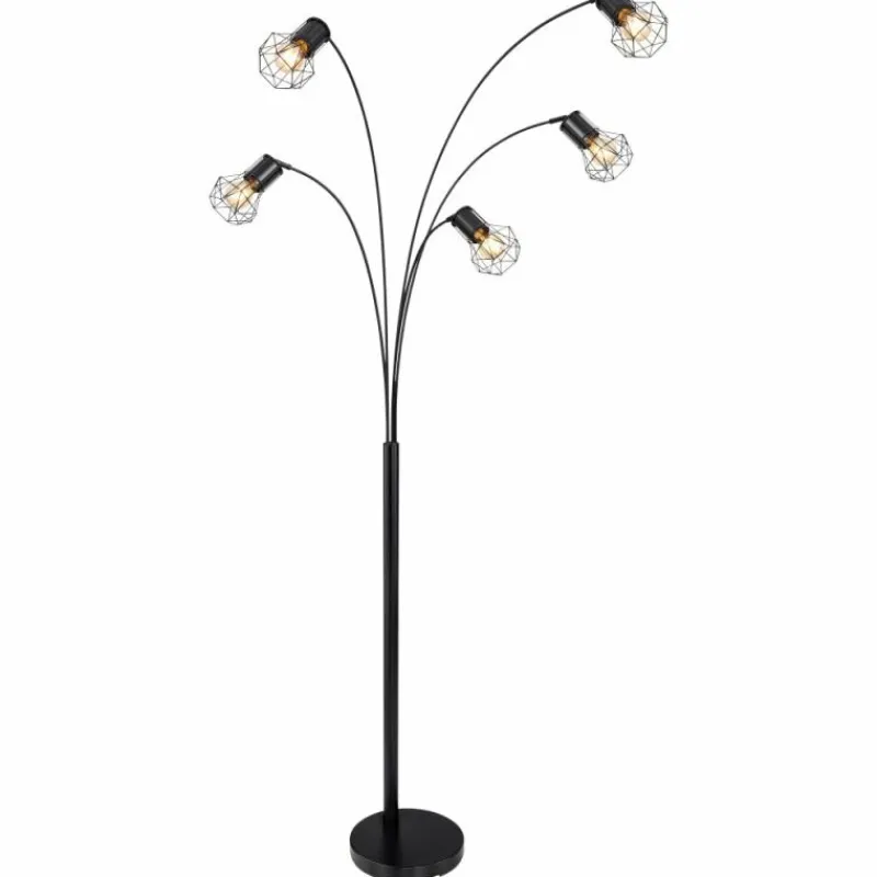 Luminaires Globo Lighting Lampadaire Globo PRISKA Noir, 5 lumières* Lampadaires Et Lampes Sur Pied