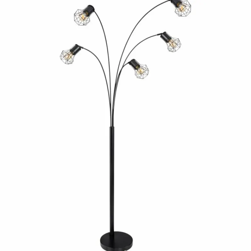 Luminaires Globo Lighting Lampadaire Globo PRISKA Noir, 5 lumières* Lampadaires Et Lampes Sur Pied