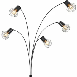 Luminaires Globo Lighting Lampadaire Globo PRISKA Noir, 5 lumières* Lampadaires Et Lampes Sur Pied