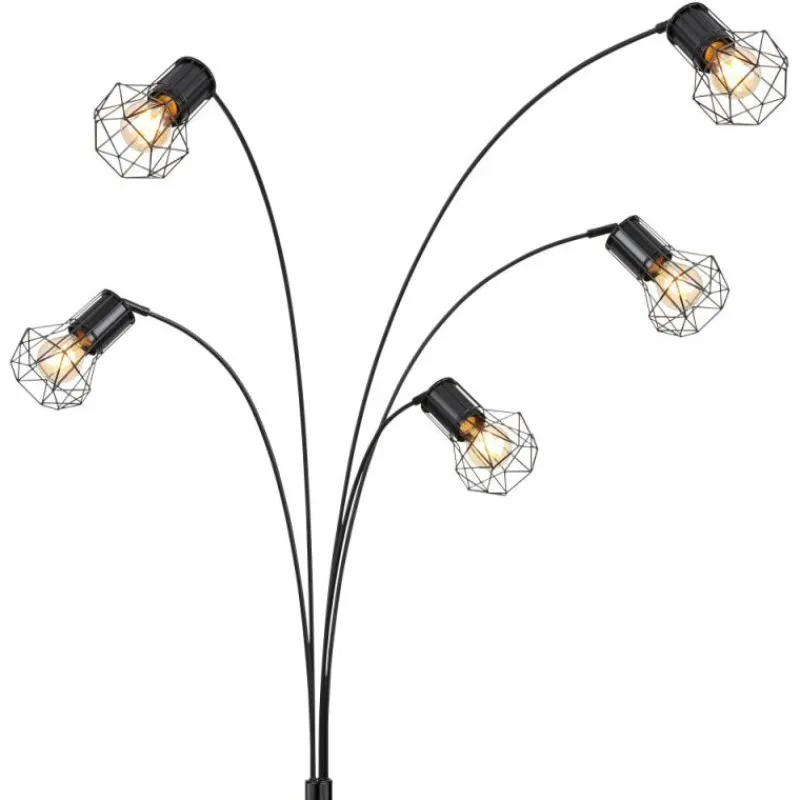 Luminaires Globo Lighting Lampadaire Globo PRISKA Noir, 5 lumières* Lampadaires Et Lampes Sur Pied