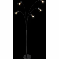 Luminaires Globo Lighting Lampadaire Globo PRISKA Noir, 5 lumières* Lampadaires Et Lampes Sur Pied