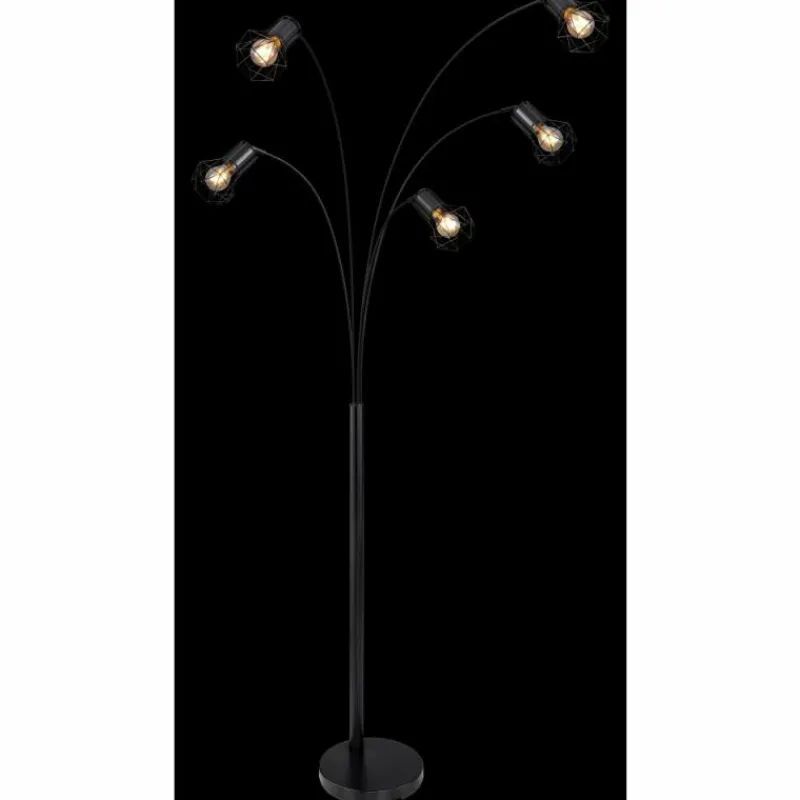 Luminaires Globo Lighting Lampadaire Globo PRISKA Noir, 5 lumières* Lampadaires Et Lampes Sur Pied