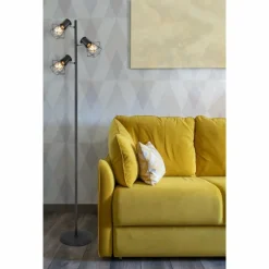 Luminaires Globo Lighting Lampadaire Globo PRISKA Noir, 3 lumières* Lampadaires Et Lampes Sur Pied