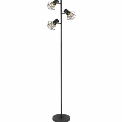 Luminaires Globo Lighting Lampadaire Globo PRISKA Noir, 3 lumières* Lampadaires Et Lampes Sur Pied