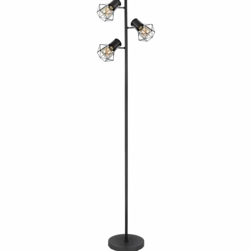 Luminaires Globo Lighting Lampadaire Globo PRISKA Noir, 3 lumières* Lampadaires Et Lampes Sur Pied