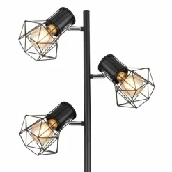 Luminaires Globo Lighting Lampadaire Globo PRISKA Noir, 3 lumières* Lampadaires Et Lampes Sur Pied