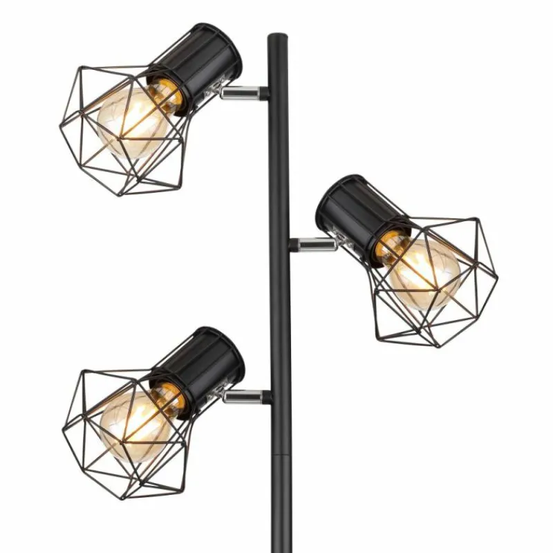 Luminaires Globo Lighting Lampadaire Globo PRISKA Noir, 3 lumières* Lampadaires Et Lampes Sur Pied