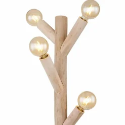 Lampes En Bois-Luminaires Globo Lighting Lampadaire Globo RAY Brun, Noir, 4 lumières