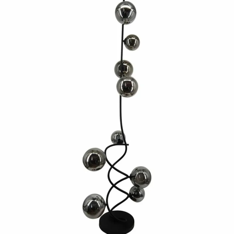 Suspension Verre Fumé-Luminaires Globo Lighting Lampadaire Globo RIHA LED Noir, 9 lumières