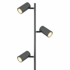 Lampes En Bois-Luminaires Globo Lighting Lampadaire Globo ROBBY Anthracite, Bois foncé, 3 lumières