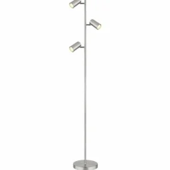 Luminaires Globo Lighting Lampadaire Globo ROBBY Nickel mat, 3 lumières* Lampadaires Et Lampes Sur Pied