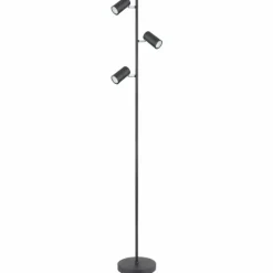 Luminaires Globo Lighting Lampadaire Globo ROBBY Noir, 3 lumières* Lampadaires Et Lampes Sur Pied