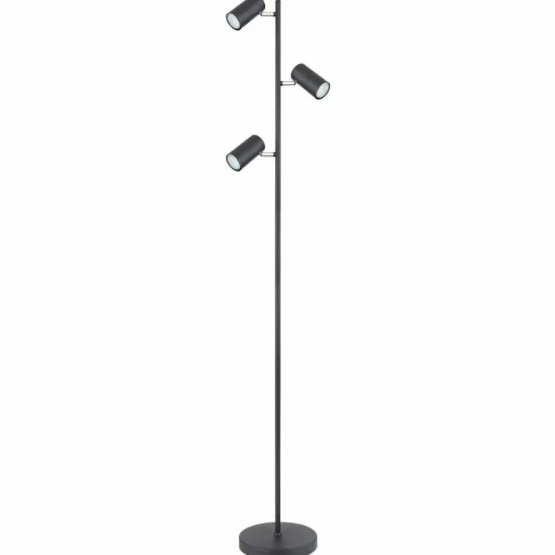 Luminaires Globo Lighting Lampadaire Globo ROBBY Noir, 3 lumières* Lampadaires Et Lampes Sur Pied