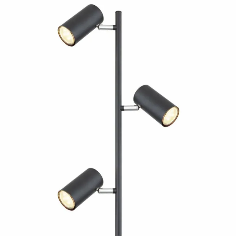 Luminaires Globo Lighting Lampadaire Globo ROBBY Noir, 3 lumières* Lampadaires Et Lampes Sur Pied