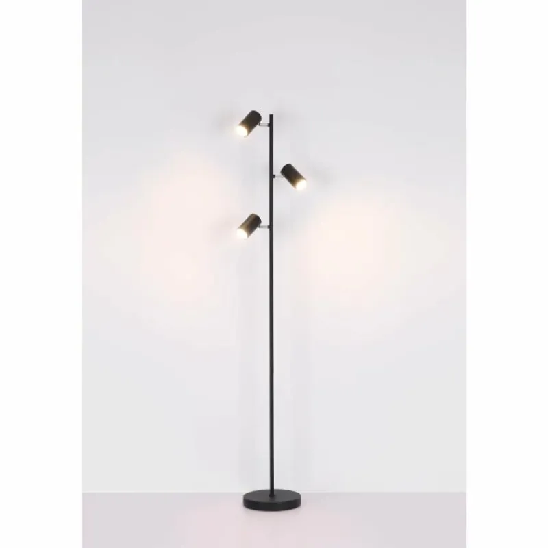 Luminaires Globo Lighting Lampadaire Globo ROBBY Noir, 3 lumières* Lampadaires Et Lampes Sur Pied