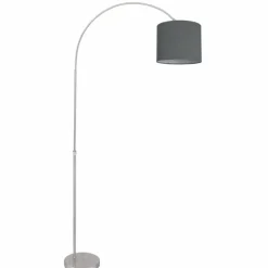 Lampes En Tissu-Luminaires Globo Lighting Lampadaire Globo SANNA Nickel mat, 1 lumière
