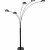 Luminaires Globo Lighting Lampadaire Globo SEYMOUR Noir, 5 lumières* Lampadaires Et Lampes Sur Pied