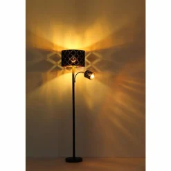 Lampes En Tissu-Luminaires Globo Lighting Lampadaire Globo SUNNA Noir, 1 lumière