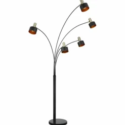 Lampes Dorées-Luminaires Globo Lighting Lampadaire Globo SWINNI Noir, 5 lumières