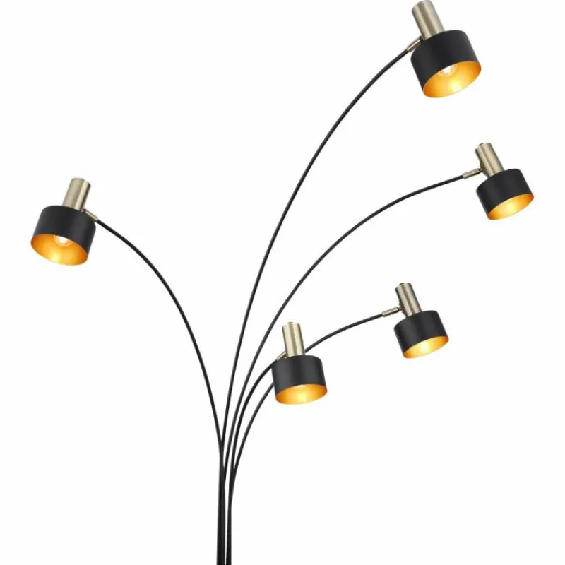 Lampes Dorées-Luminaires Globo Lighting Lampadaire Globo SWINNI Noir, 5 lumières