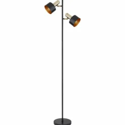 Lampes Dorées-Luminaires Globo Lighting Lampadaire Globo SWINNI Noir, 2 lumières